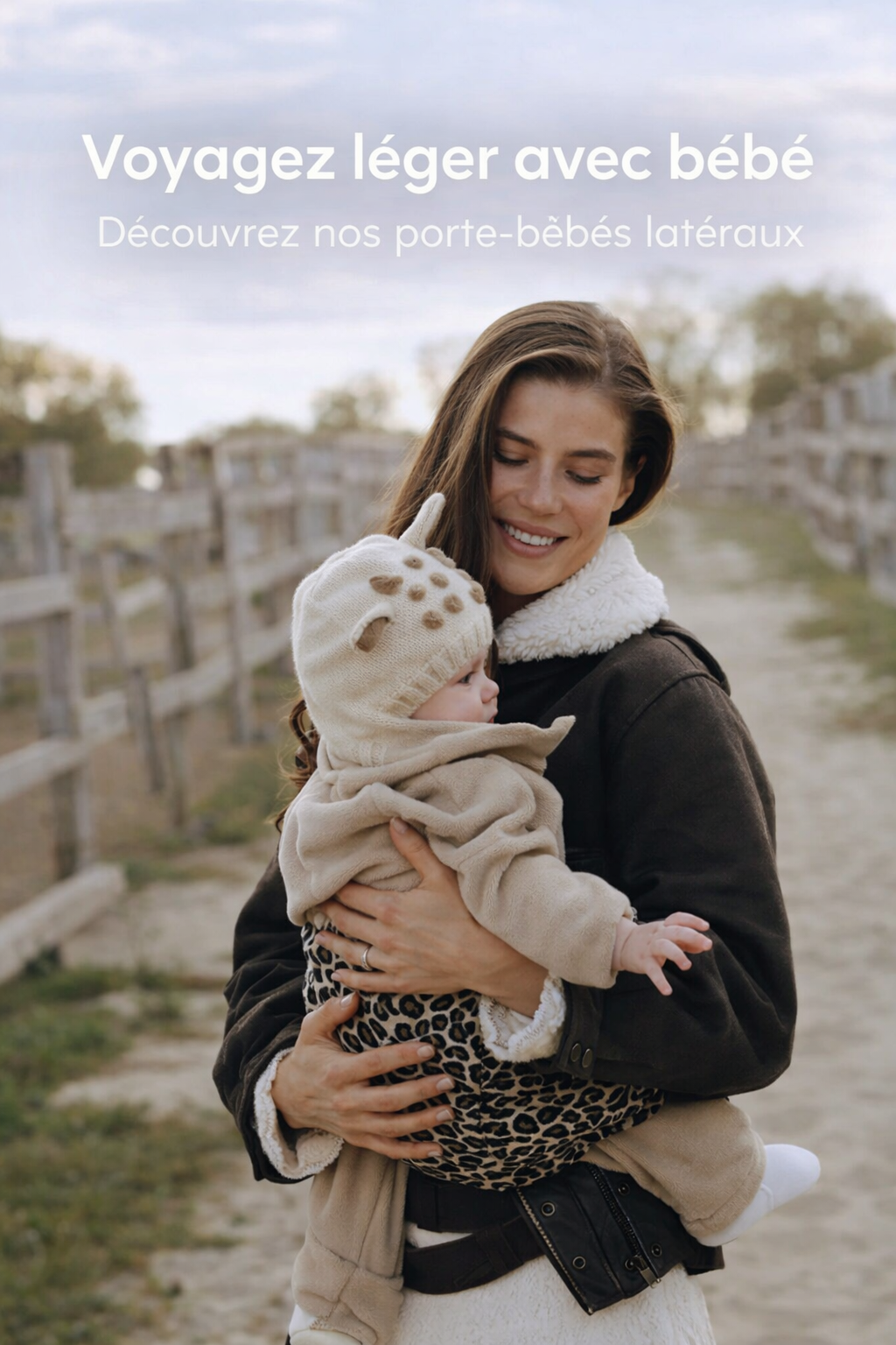 Model kidee , porte bébé de hanche léopard pour maman et bébé