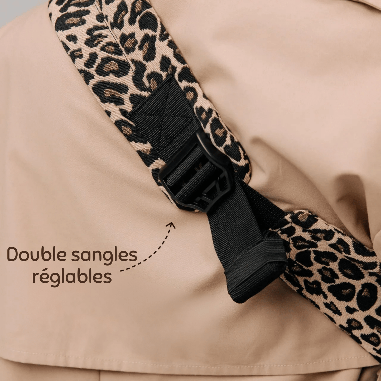 Porte bébé latéral - Léopard Beige - KIDEE